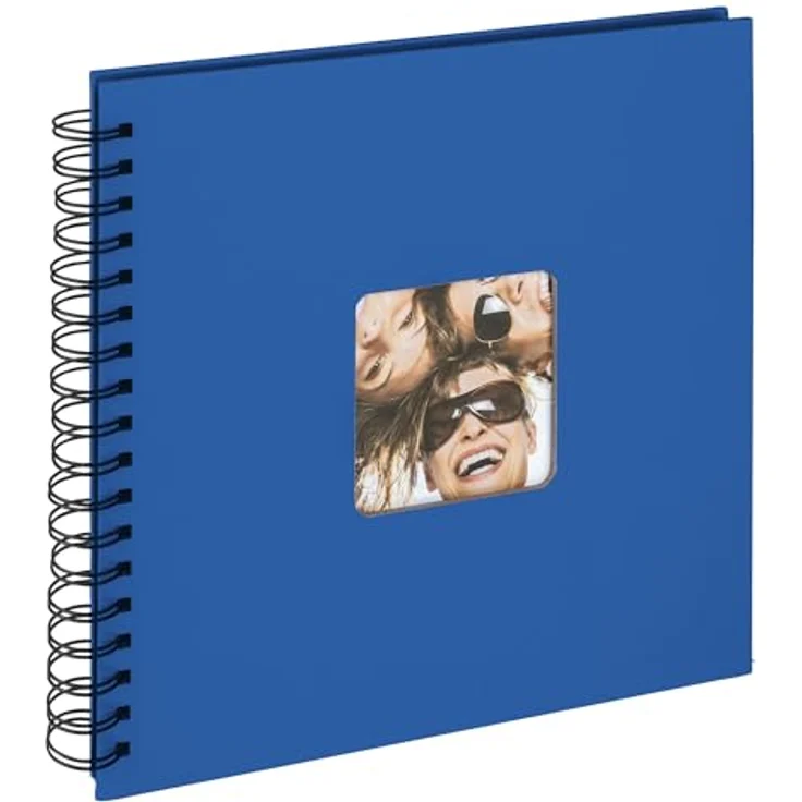 walther design Fotoalbum Fun, Spiralalbum royalblau, 50 schwarze Seiten, 26x25 cm, mit Cover-Ausstanzung – Bild 1