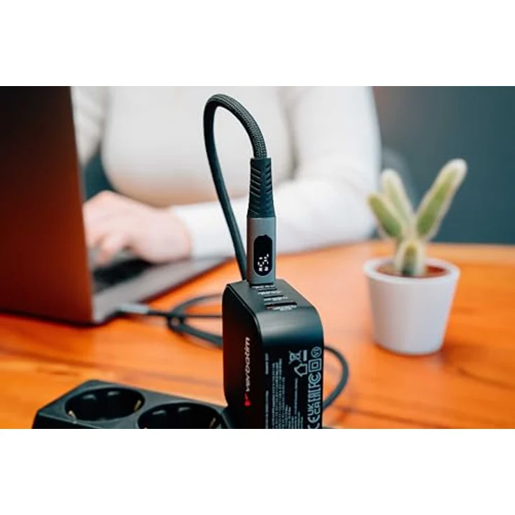 Verbatim USB-C Kabel, 1x USB-C Stecker - 1x USB-C Stecker, 1.2 m, ultraschnelles Laden bis 100 W, Aramidfaser-Kern, robuste Metalllegierungs-Stecker – Bild 4