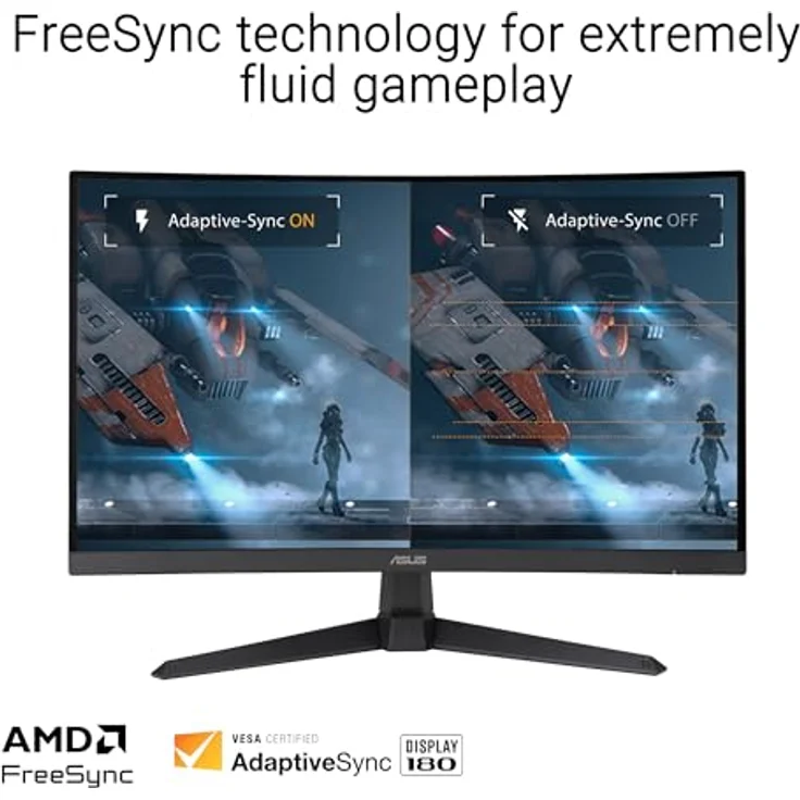 ASUS TUF Gaming VG27VQ3B - 27 Zoll Full HD Curved Monitor - 180 Hz, 1ms GtG, FreeSync, AdaptiveSync, ELMB Sync - Fast-VA Panel, 16:9, 1920x1080, DisplayPort, HDMI, Speaker – Bild 4