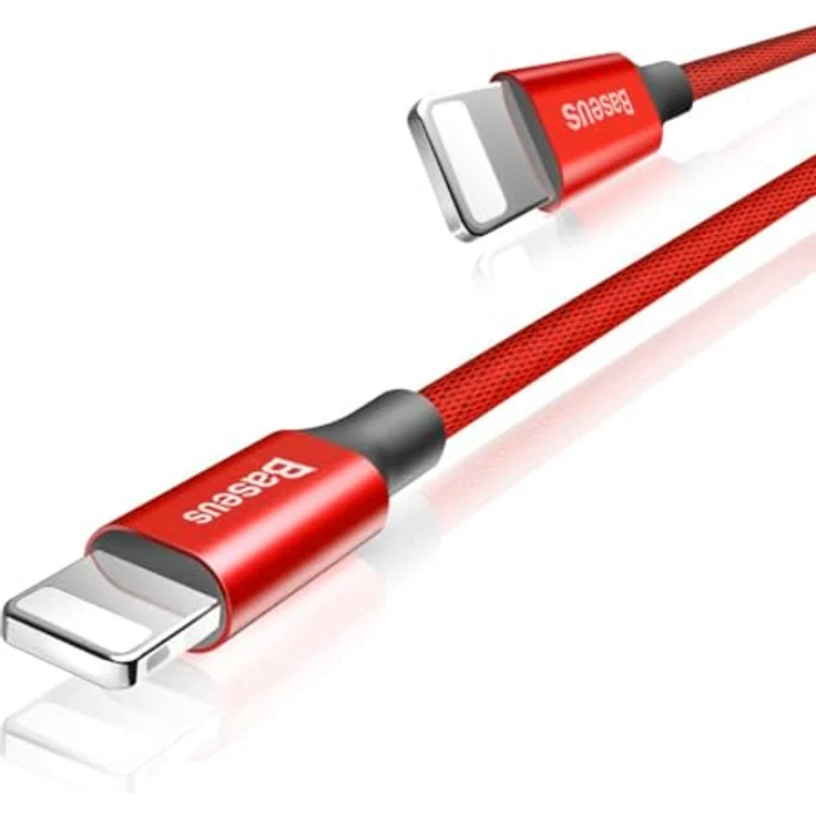 Baseus Yiven USB / Lightning Ladekabel, Textilkabel 1,8m in Rot, schnelles Laden 2A, verstärkte Verbindung, Datenübertragung – Bild 6