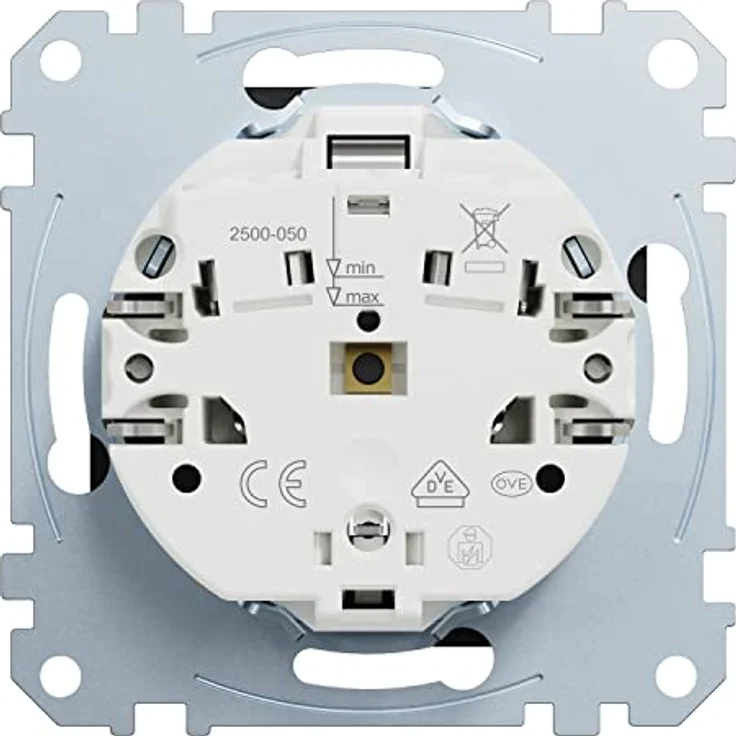 Merten - SCHUKO-Steckdose mit Klappdeckel, Steckklemmen, Schwarz Matt, System M, MEG2311-0403, Schutzkontaktsteckdose – Bild 4