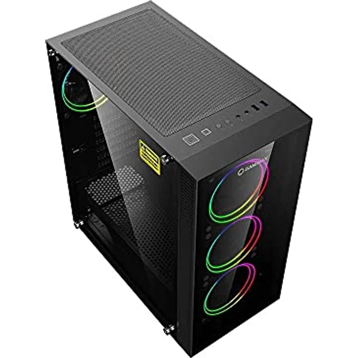 GameMax Draco XD Midi-Tower, ATX Gehäuse mit 4x 120mm ARGB-Lüftern, USB 3.0, schwarz – Bild 2