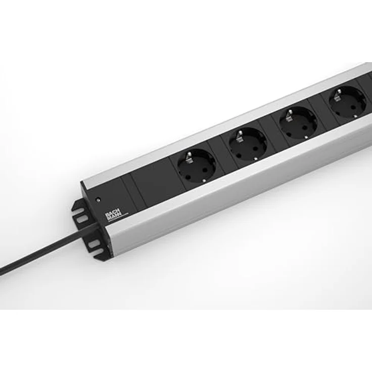 Bachmann 300.001 Steckdosenleiste, Handwerkerleiste, Steckdosenabstand 15mm mit 9xSchutzkontaktstecker und 2,0m Zuleitung, Schwarz, 9-fach – Bild 2