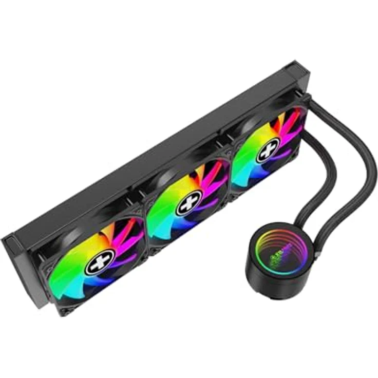 Xilence LiQuRizer LQ360PRO ARGB, CPU Wasserkühler mit 76 cfm Luftstrom, 3x 120 mm Lüftern und Infinity-Mirror-Design, Mehrfarbig – Bild 9