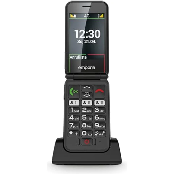 Emporia SimpliCity glam 4G Smartphone, 2.8 Zoll Klapphandy mit VoLTE, Schwarz – Bild 2