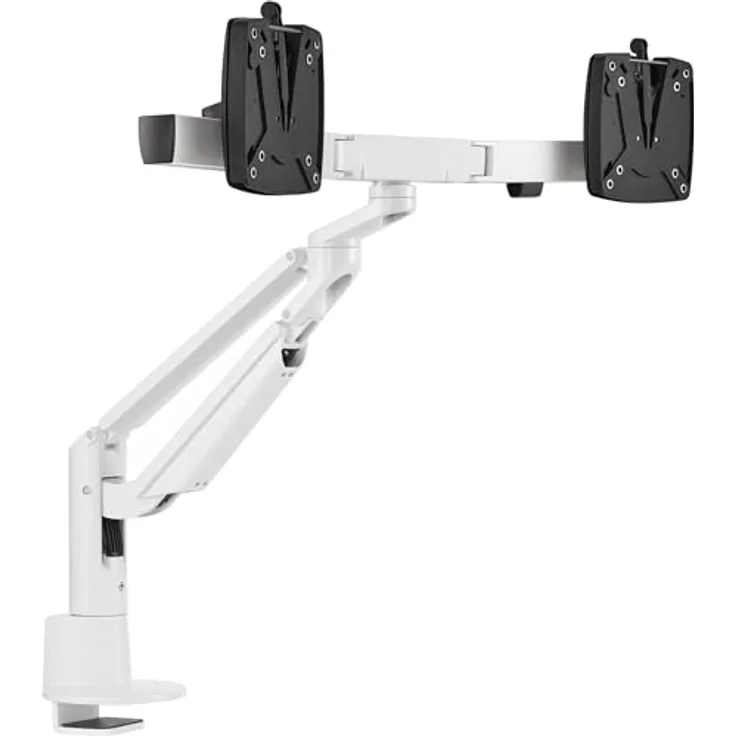 NOVUS Clu Plus X2 C, Monitorständer mit Tischbefestigung, gasfederverstellbar für ergonomische Ausrichtung von zwei Monitoren