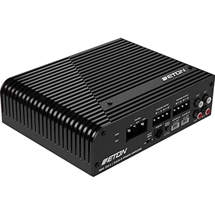 Eton Mini 150.4 4-Kanal Endstufe MINI CLASS-D VERSTÄRKER Verstärker, 4 x 100 Watt RMS, Auto-Sense On Funktion, Hi-Lo Level Eingänge, schwarz – Bild 1
