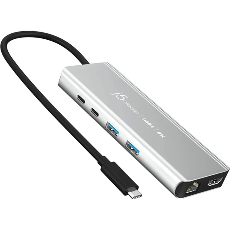 j5create USB4 8K Multi-Port Hub, Dockingstation mit HDMI und 2.5GbE, schwarz