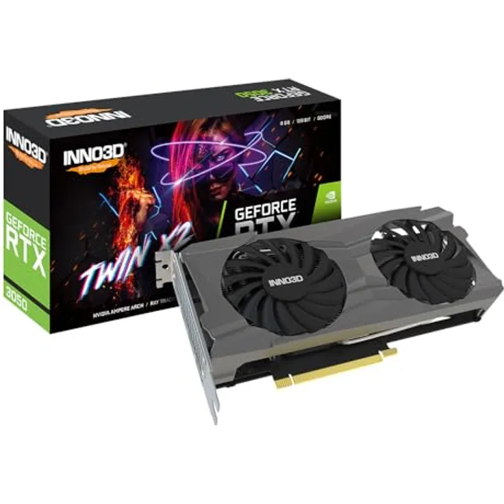 Inno3D GeForce RTX 3050 Twin X2 NVIDIA 8 GB GDDR6 Grafikkarte, 7680 x 4320 Pixel, PCI Express 4.0