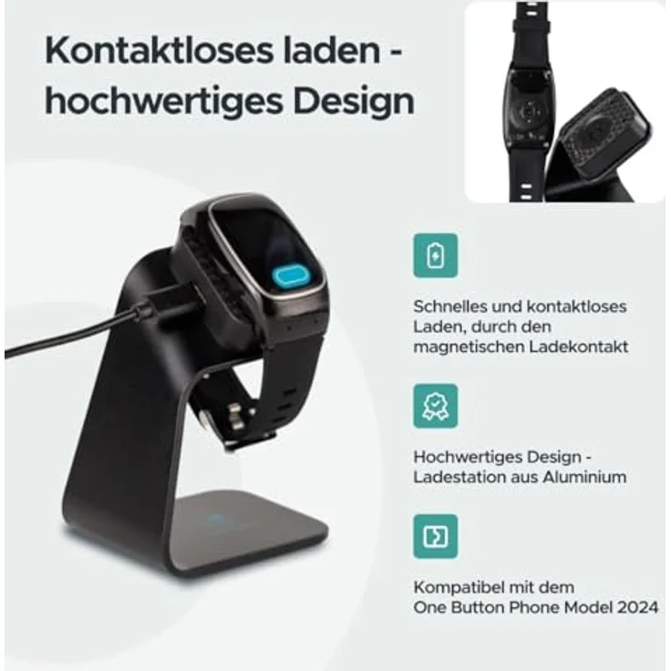 one button phone Senioren Smartwatch Notrufuhr mit SOS-Taste, automatischer Sturzerkennung und GPS-Ortung, Modell 2024 – Bild 7