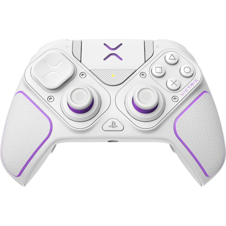 PDP Victrix Pro BFG, Gaming Controller für PS4/PS5, kabellos/kabelgebunden, Weiss, mit anpassbaren Rücktasten und Tragetasche