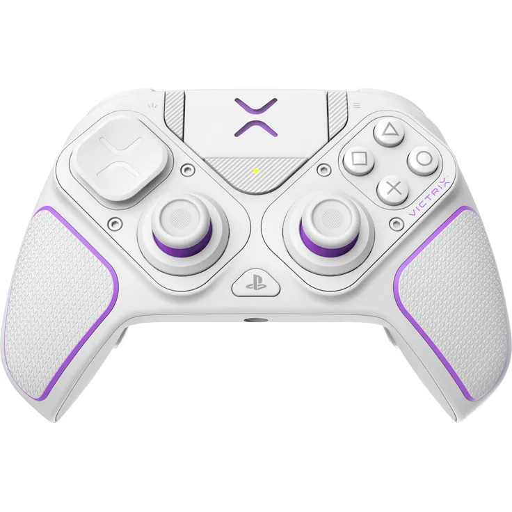 PDP Victrix Pro BFG, Gaming Controller für PS4/PS5, kabellos/kabelgebunden, Weiss, mit anpassbaren Rücktasten und Tragetasche