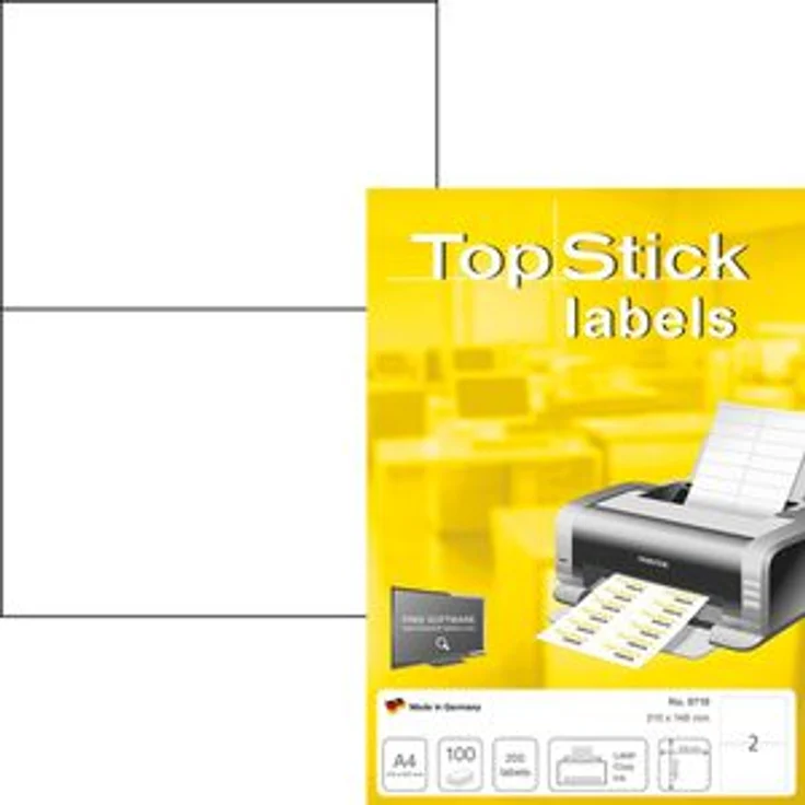 Etiketten A4 210 x 148mm für Drucker 100 Blatt