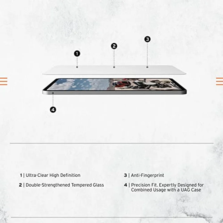 Urban Armor Gear UAG PLUS Tempered Glass Displayschutzfolie Apple iPad 10.9 Panzerglas (10. Generation - 2022) [9H zweifach gehärtetes Glas, Anti-Fingerabdruck, 0,2mm, Ultra klar] – Bild 2