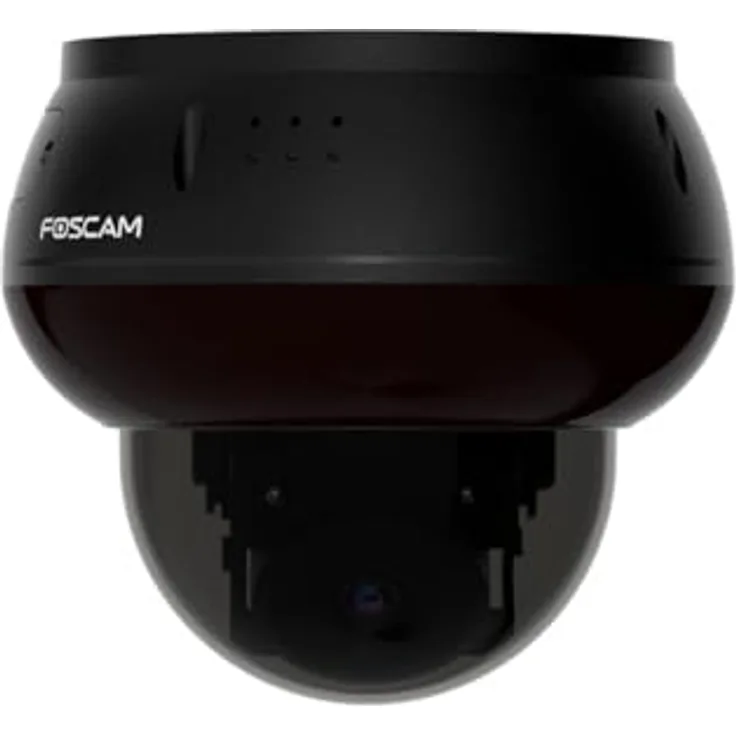 Foscam D8ET 4K 8 MP PoE IP Dome Überwachungskamera mit motorisierter PTZ-Funktion, KI-Personen- und Fahrzeugerkennung, IK10 Vandalismus-Schutz (schwarz)