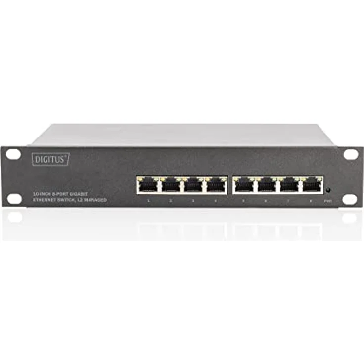 DIGITUS Gigabit Ethernet Switch - 10 Zoll - 8 Ports - L2+ Managed - VLAN, Link Aggregation & Port Control - Schwarz – Bild 3