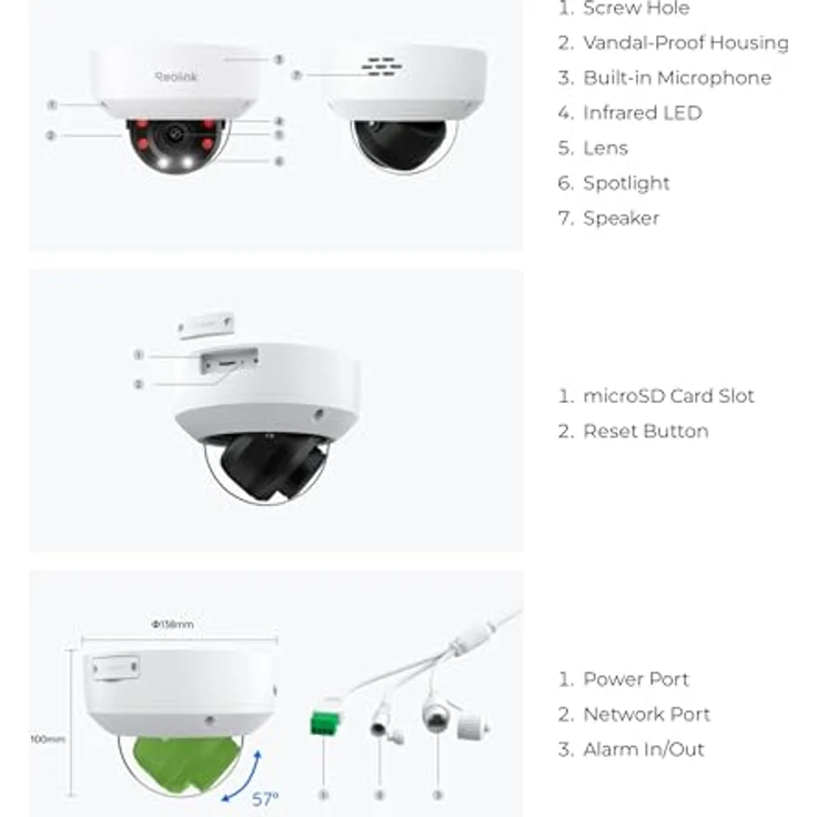 Reolink RP-PCV8MZ, Vandalismusgeschützte 8 MP PoE Dome Überwachungskamera mit 5-fach optischem Zoom, 4K und ReoNeura KI Technologie – Bild 5