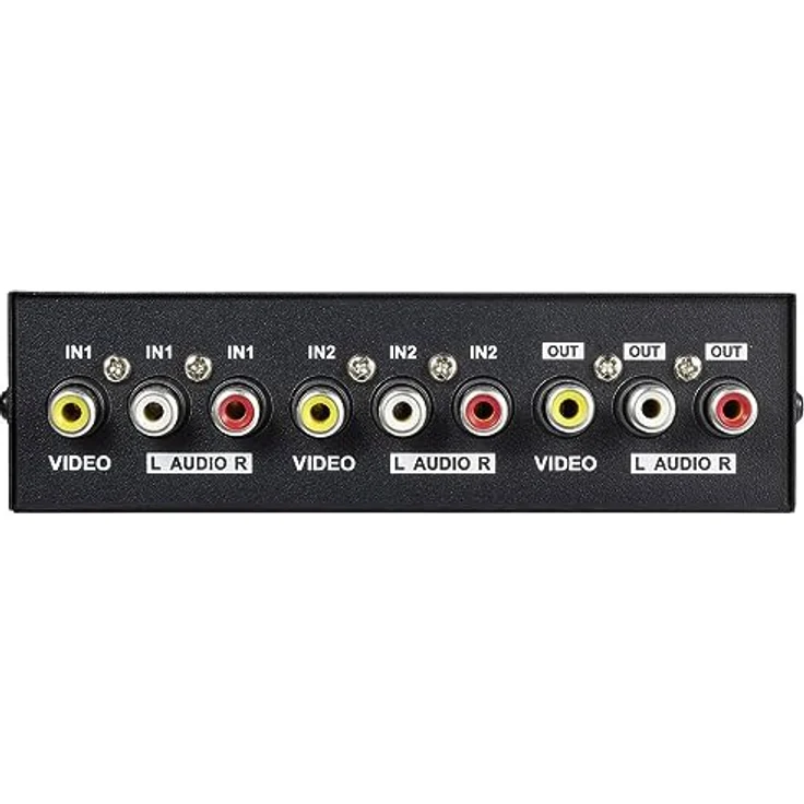 SpeaKa Professional SP-11175216, 2 Port Composite-Switch mit Audio-Ports, manueller bidirektionaler Verteiler für kristallklare Audio- und Videoübertragung – Bild 4