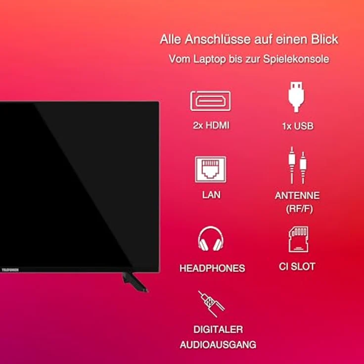 Telefunken Fernseher 32 Zoll Smart TV Powered by TiVo (Full HD, HDR, Triple-Tuner, HD+ 6 Monate inkl.), Schwarz (D32F751X7CW) – Bild 4