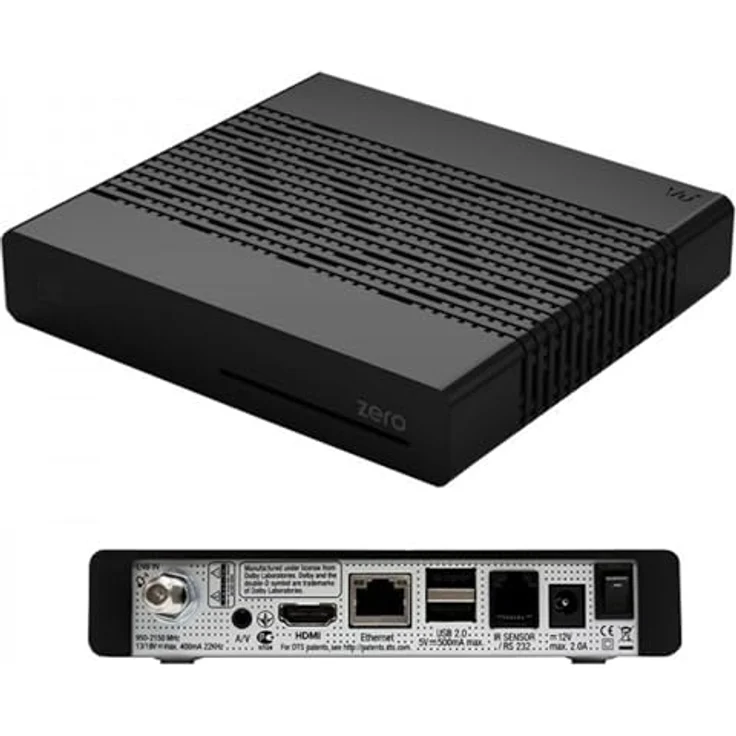 VU+ Zero Black, Digital Sat TV Receiver mit 1x DVB-S2 Tuner, FullHD, 2x USB, externem 12V Netzteil, WLAN-Stick, 150 Mbits – Bild 2