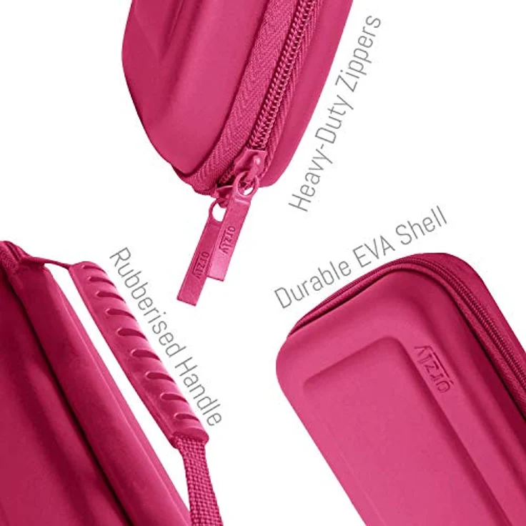 Orzly Tragetasche für Nintendo Switch Lite (2019), Hartschalen Schutzhülle mit Innentasche für Zubehör, rosa – Bild 5