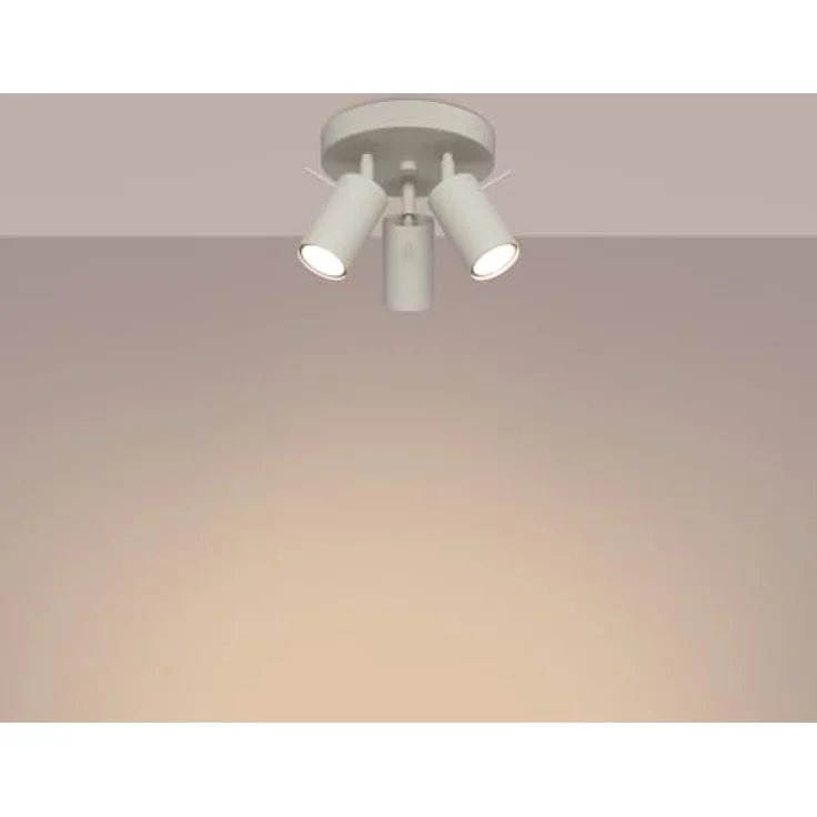 SOLLUX lighting RING Deckenlampe, 3-flammiger Deckenstrahler aus Stahl, beige, GU10 Fassung, 3x 7W, 510lm – Bild 4