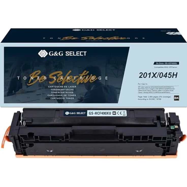 G&G Select Toner, kompatibel mit HP 201X / Canon 045H, Schwarz, hohe Druckqualität – Bild 1
