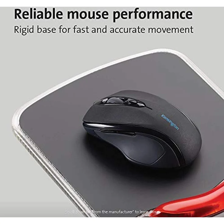 Kensington ergonomisches Mauspad mit Handauflage, Rutschfeste und bequeme Duo-Gel-Handgelenkshalterung, kompatibel mit Laser- und optischen Mäusen für Komfort am Computer, rot-schwarz, 62402 – Bild 6