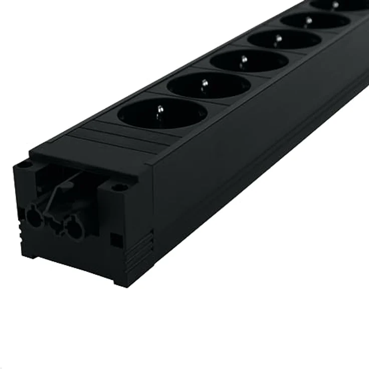 Bachmann, Steckdosenleiste, STEP BASE power strip (6 x), Kunststoffprofil in schwarz, 6 x Schutzkontaktsteckdosen 35° – Bild 3