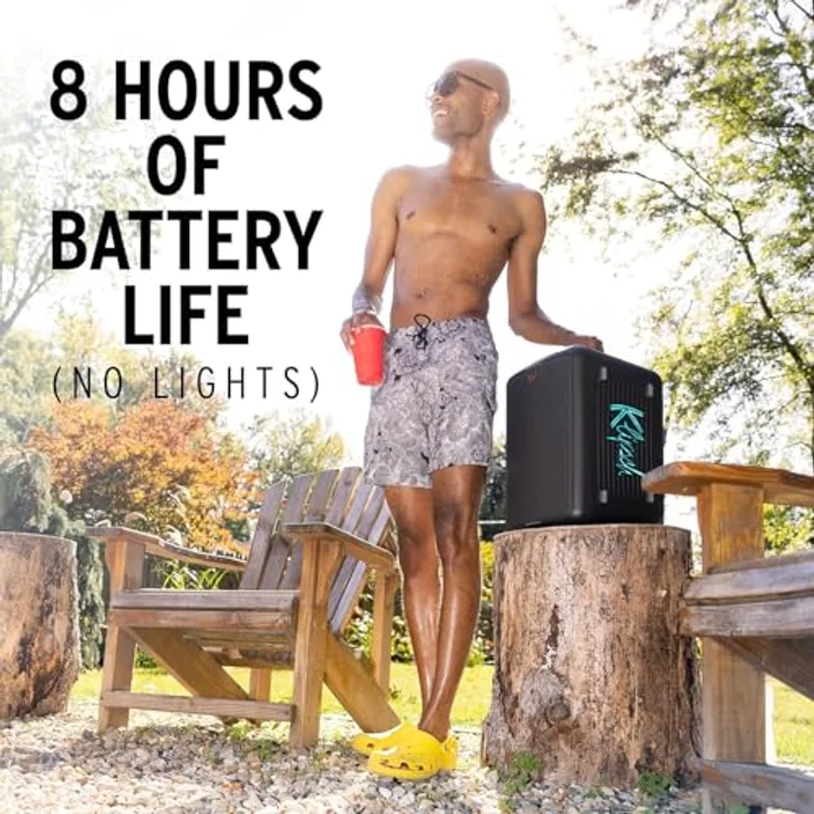 Klipsch Vegas Music City Party Speaker, Bluetooth-Lautsprecher mit 6 Lichtshow-Einstellungen, 8 Stunden Akkulaufzeit, IPX4 wasserfest, Mikrofon inklusive, pole mountable – Bild 5