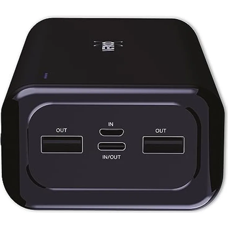 VERICO Power Bank Power Pro PD 30000 mAh Power Delivery, LiPo Lithium Polymer, externer Akku, externes Ladegerät, Output: 2 x USB-A und 1 x USB-C, Input: 1 x Micro-USB und 1 x USB-C, schwarz