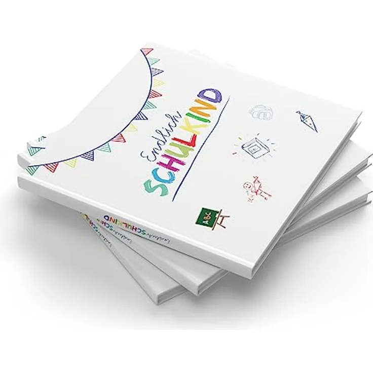 itenga Gästebuch Tafel für Erster Schultag Einschulung und Schulanfang Erinnerung Album 88 Seiten für Mädchen und Jungen (weiss) – Bild 2