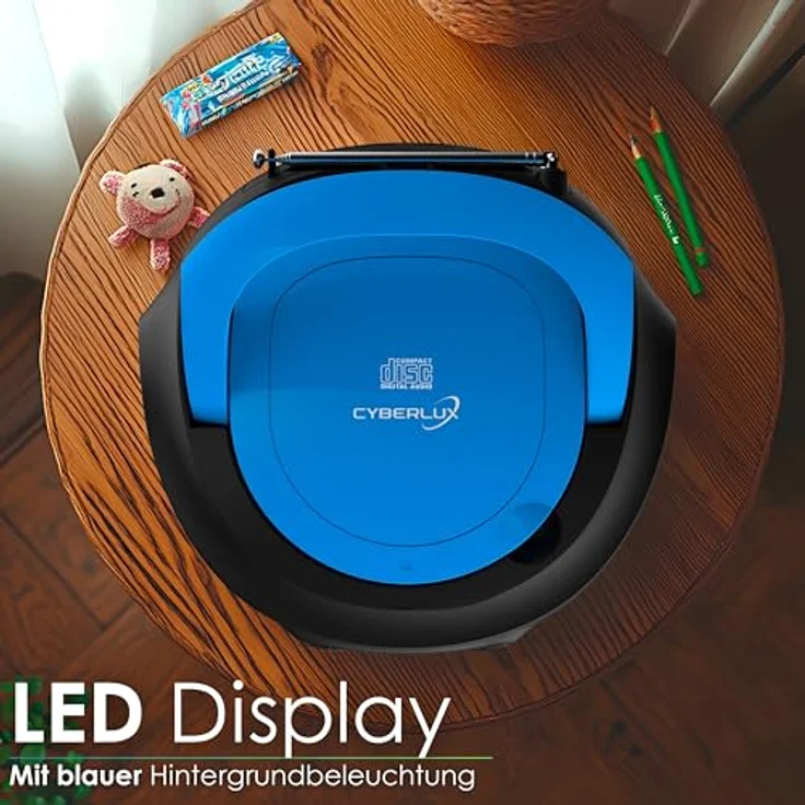 Cyberlux tragbarer CD-Player Kinder Radio Blau – Bild 4
