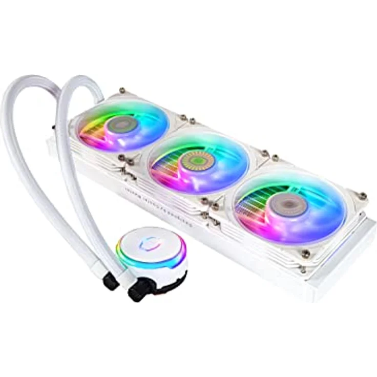Cooler Master MasterLiquid PL360 Flux CPU-Kühler - AIO Wasserkühlung mit 3 x 120mm Lüfter, 360mm Kühler inkl. ARGB-Controller (2te Generation) - AMD- und Intel-kompatibel, weiß – Bild 2