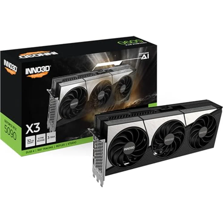 Inno3D GeForce RTX 5090 X3, 32GB GDDR7 Grafikkarte mit 21.760 CUDA-Kernen und 2400 MHz Boost-Takt – Bild 1