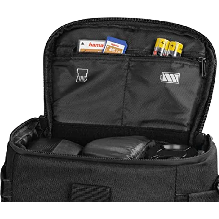 Hama Matera, Kameratasche für Digitalkameras, Schwarz, mit Doppelreißverschluss, abnehmbarem Schultergurt und verstellbaren Inneneinteilern – Bild 7