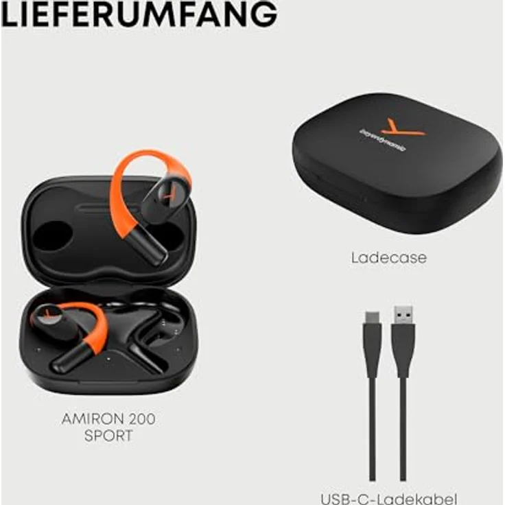 Beyerdynamic Amiron 200 Sport, Wireless Earbuds mit ANC, 11 Stunden Akkulaufzeit, spritzwassergeschützt, Schwarz – Bild 8