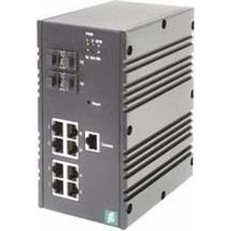 Pepperl & Fuchs ICRL-M-8RJ45/4SFP-G-, Managed Gigabit Ethernet-Switch mit 8 RJ45-Ports und 4 SFP-Ports, IP30, -40 bis 75 °C