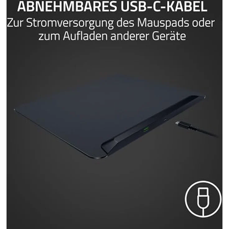 Razer Firefly V2 Pro - RGB-hintergrundbeleuchtete Gaming-Mausmatte - integrierter USB-Anschluss (15-Zonen-LED-Beleuchtung, mikrogeätzte Oberfläche für optimales Tracking, USB-C Kabel) Schwarz – Bild 5