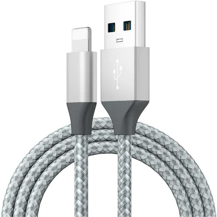 Kevin Frotscher USB Schnell Ladekabel für iPhone 6-14, 2M Silber, Fast Charging und Datensynchronisation
