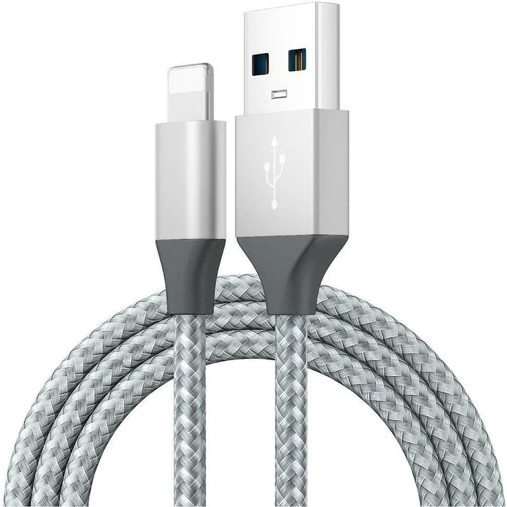 Kevin Frotscher USB Schnell Ladekabel für iPhone 6-14, 2M Silber, Fast Charging und Datensynchronisation