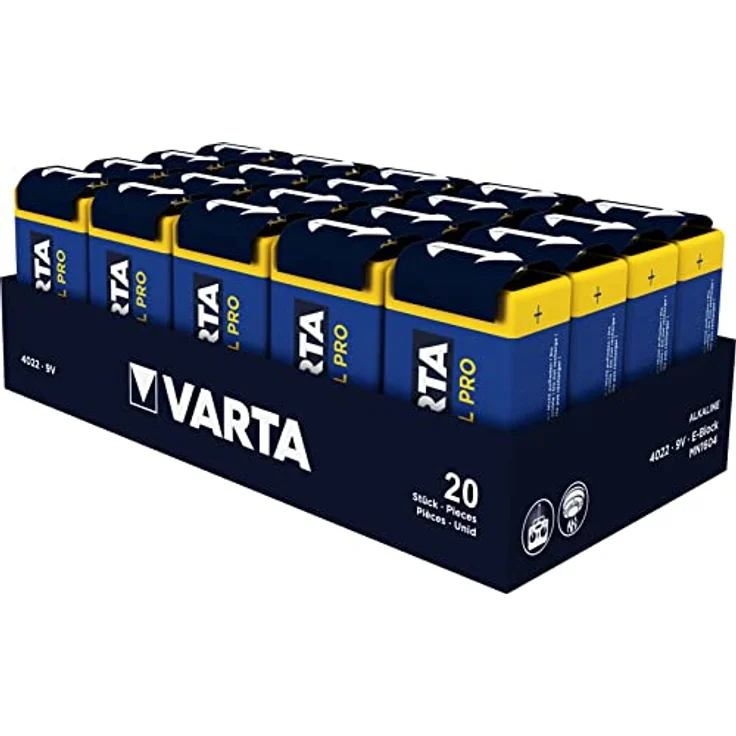 Varta 4022 Industrial Alkaline Block LR61 Batterie (9 V, 20-er Pack) – Bild 2