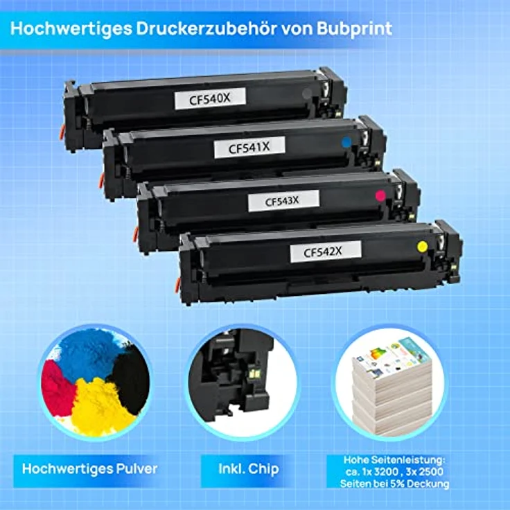 Bubprint 4 Toner kompatibel mit HP 203X 203A, Schwarz, hohe Druckleistung bis zu 3.200 Seiten pro Kartusche – Bild 3