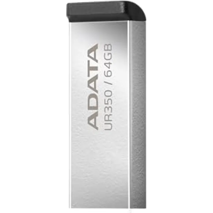 A-Data UR350, USB-Stick mit 64 GB Speicher, USB 3.2 Gen 1, Übertragungsgeschwindigkeit bis zu 100 MB/s, schwarz
