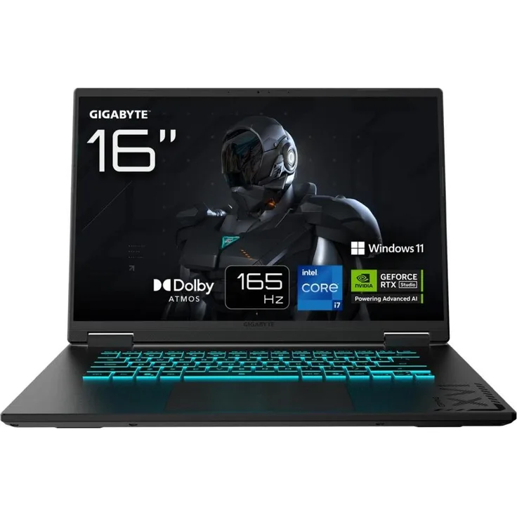 Gigabyte GAMING A16 CTHI3DE894SH, 16" Notebook mit Intel Core i7-13620H, 32 GB RAM, 3000 GB SSD, NVIDIA RTX 5050, Schwarz