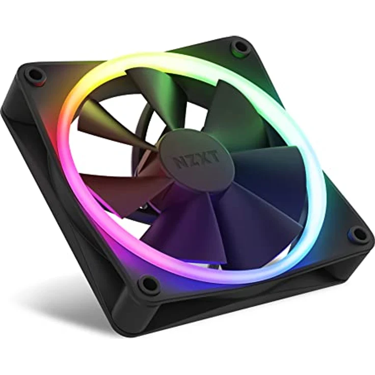 Nzxt F140 RGB Fans - RF-R14SF-B1 - Erweiterte Anpassung der RGB-Beleuchtung – Flüsterleise Kühlung – Single (RGB-Lüfter und Controller ERFORDERLICH & Nicht ENTHALTEN) -140mm-Lüfter – Schwarz – Bild 3