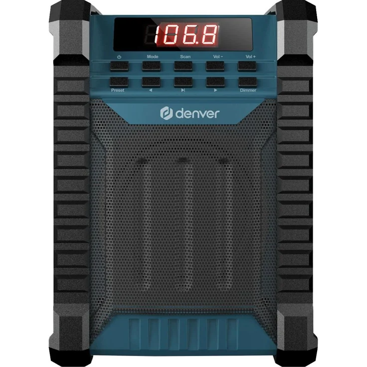 Denver Baustellenradio WRB-60, Tragbares DAB+/FM-Radio mit Farbdisplay und 60 voreingestellten Sendern, schwarz – Bild 1