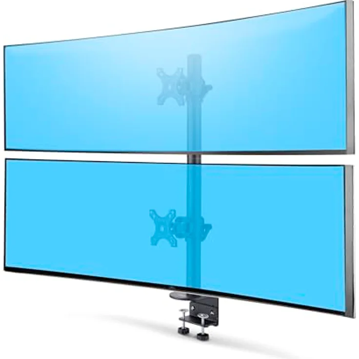 StarTech Dual Monitor Vertical Mount, Tischhalterung für 2 x 49 Zoll Ultrawide Displays, 16 kg Tragkraft, Schwarz
