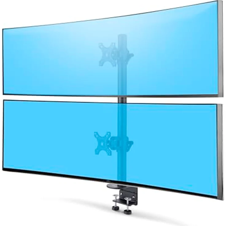 StarTech Dual Monitor Vertical Mount, Tischhalterung für 2 x 49 Zoll Ultrawide Displays, 16 kg Tragkraft, Schwarz – Bild 1