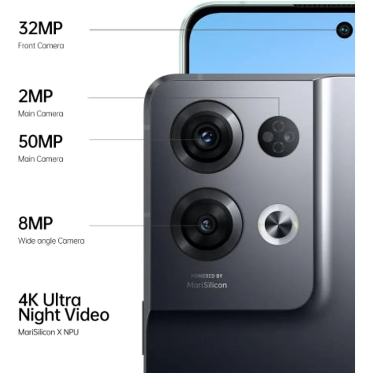 OPPO Reno 8 Pro 17 cm (6.7") Double SIM Android 12 5G USB Type-C 8 Go 256 Go 4500 mAh Noir – Bild 5